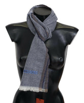 Missoni Gray Striped Wool Unisex Neck Wrap Fringes Scarf -   -  Missoni.